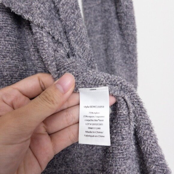 Barefoot Dreams CozyChic Lite Girls Calypso Wrap Sweater 8/10 Heathered Grey - Picture 8 of 9